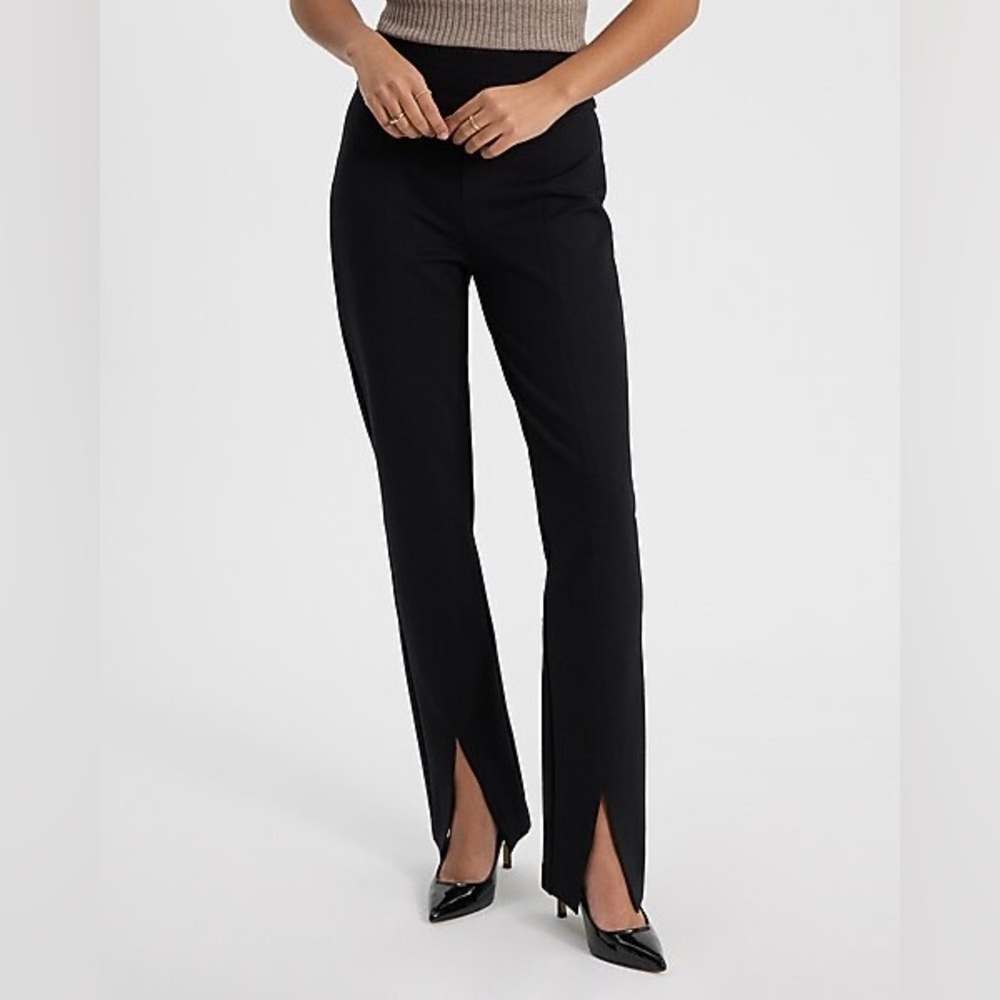 Express Black Boot-Cut Flare Pull-On Pants - Picture 2 of 5